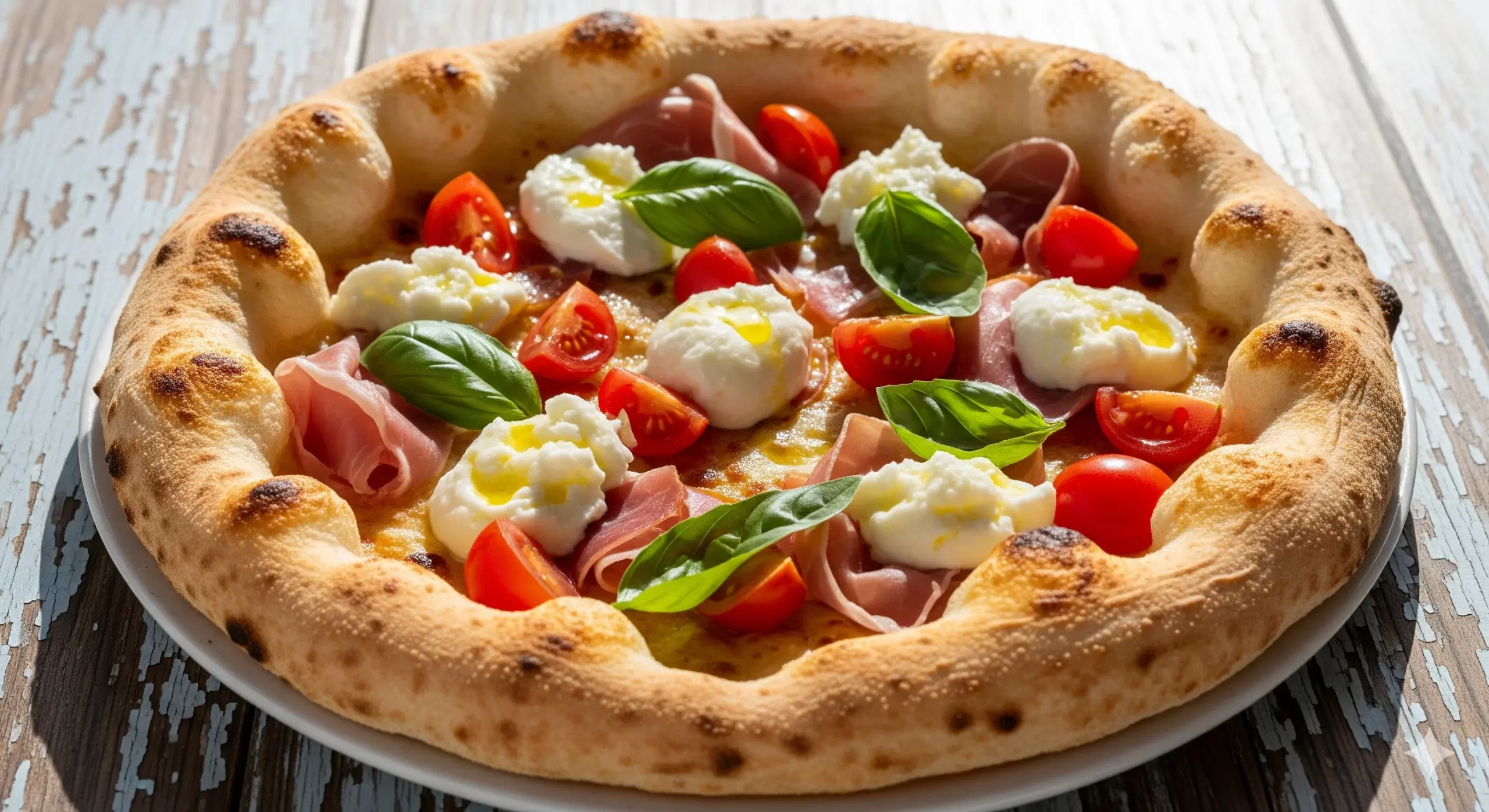 Pizza napoletana contemporanea con cornicione alveolato